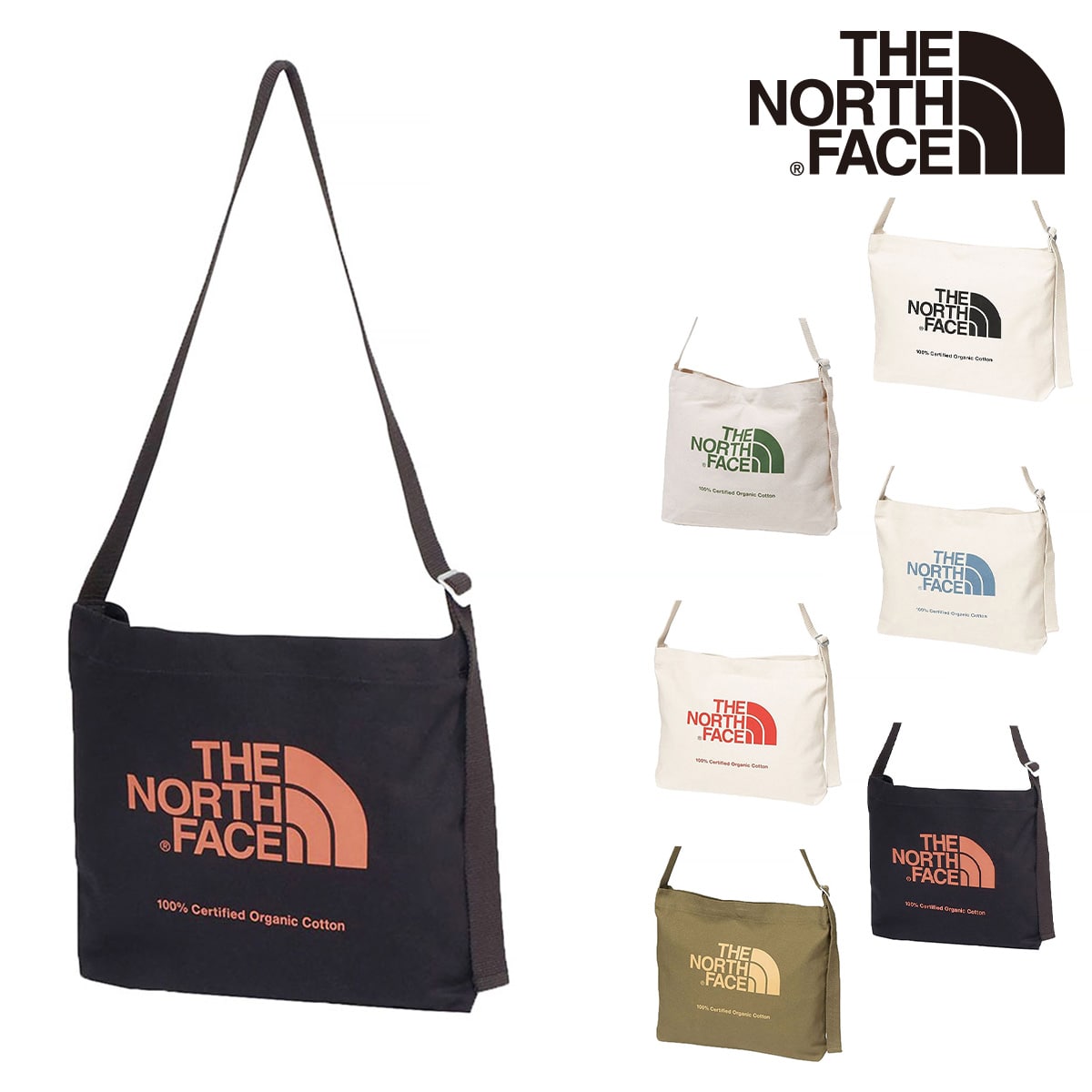 ノースフェイス バッグ THE NORTH FACE オーガニックコットンミュゼット ORGANIC C MUSETTE 6.ブラックxシナモンスティック -99xnm82387kc