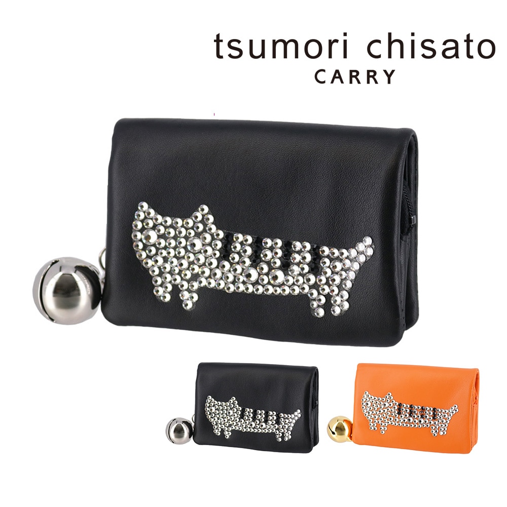 ツモリチサト tsumori chisato キラネコ 二つ折り財布 折財布 57334 1.ブラック -01