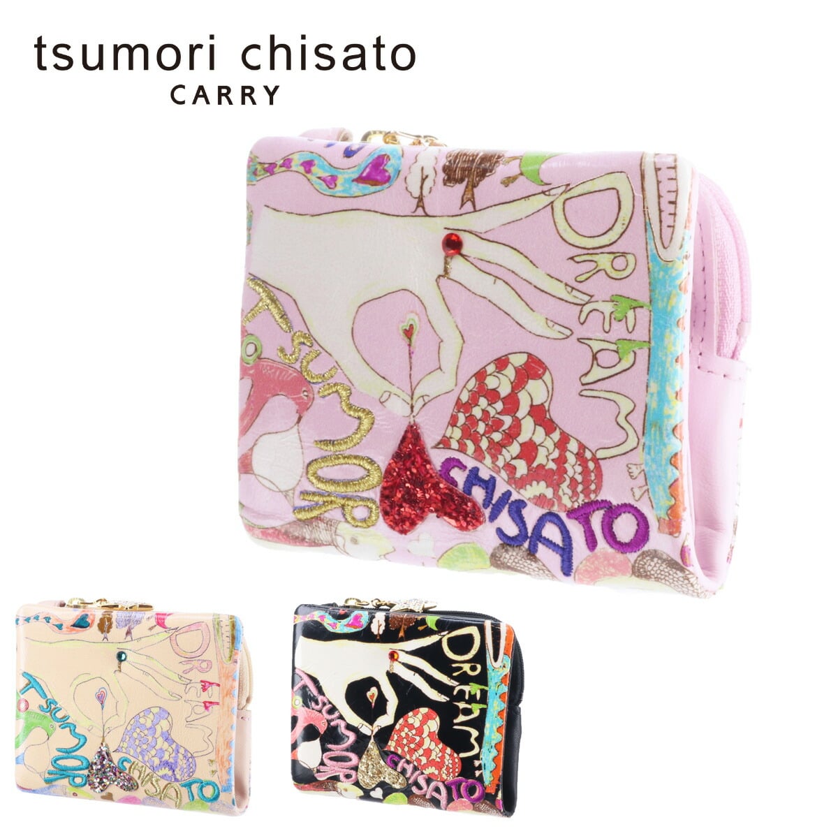 ツモリチサト 二つ折り財布 ハッピースタッフ tsumori chisato 57526 2.ベージュ 42x09