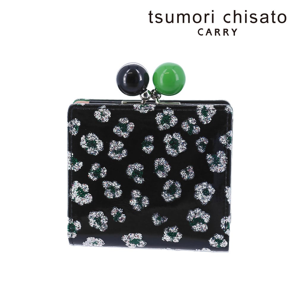 ツモリチサト tsumori chisato グリッターフラワー がま口ミニ財布 57856 ブラック -01