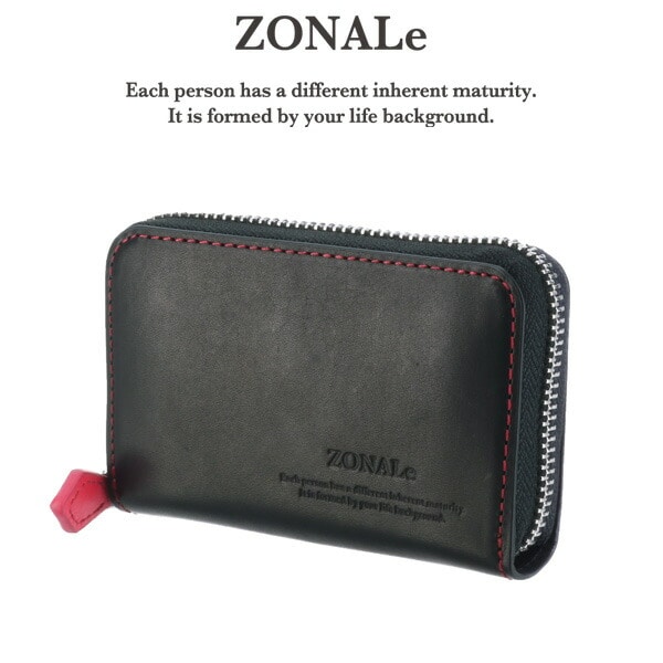 ゾナール ZONALe ラウンドファスナーカードケース ROSSO ロッソ 31012 ブラック 10xblack ブラック