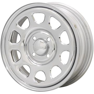 【新品 軽自動車】軽トラ 軽バン スタッドレスタイヤ ホイール4本セット 145/80R12 ブリヂストン W300 80/78N(限定) モリタ  デイトナズ クローム 12インチ