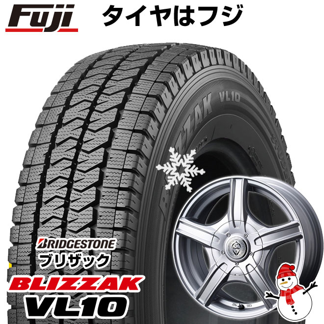 【新品 軽自動車】軽トラ 軽バン スタッドレスタイヤ ホイール4本セット 145/80R12 ブリヂストン ブリザック VL10 80/78N  ウェッズ トレファー MH 12インチ