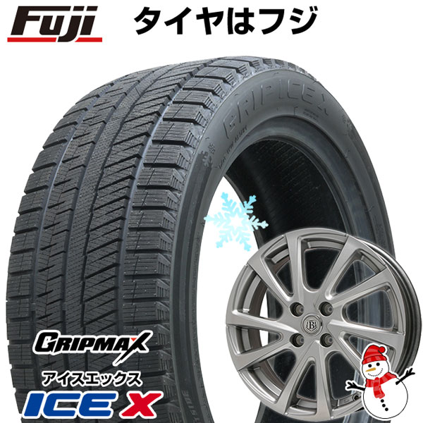 【新品】シエンタ 2015-22 スタッドレスタイヤ ホイール4本セット 185/60R15 グリップマックス アイスX BSW  ブラックサイドウォール(限定2022年製) ブランドル E04 15インチ