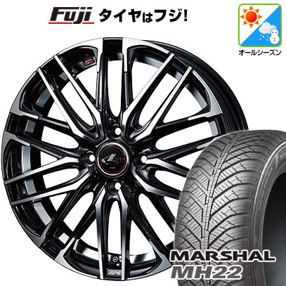 【新品 軽自動車】N-BOX タント スペーシア オールシーズンタイヤ ホイール4本セット 155/65R14 クムホ マーシャル MH22  オールシーズン(限定) ウェッズ レオニス SK 14インチ