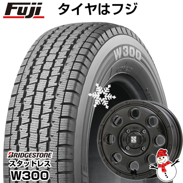 【新品 軽自動車】軽トラ 軽バン スタッドレスタイヤ ホイール4本セット 145/80R12 ブリヂストン W300 80/78N(限定) MLJ  エクストリームJ KK03 12インチ