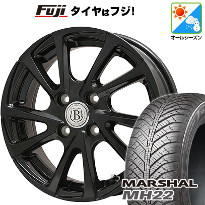 【新品 軽自動車】N-BOX タント スペーシア オールシーズンタイヤ ホイール4本セット 155/65R14 クムホ マーシャル MH22  オールシーズン(限定) ブランドル E04B 14インチ