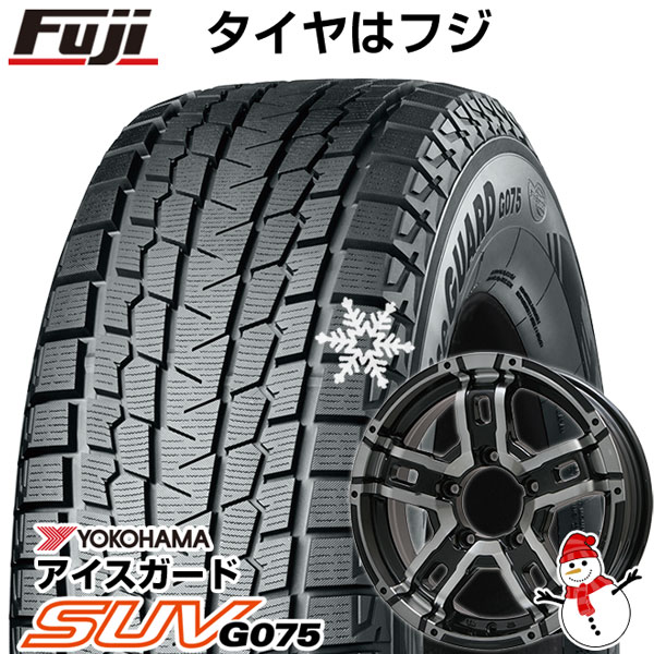 【新品】ジムニー スタッドレスタイヤ ホイール4本セット 185/85R16 ヨコハマ アイスガード SUV G075 ビッグウエイ B-MUD  Z(ブラックポリッシュ/ブラッククリア) 16インチ