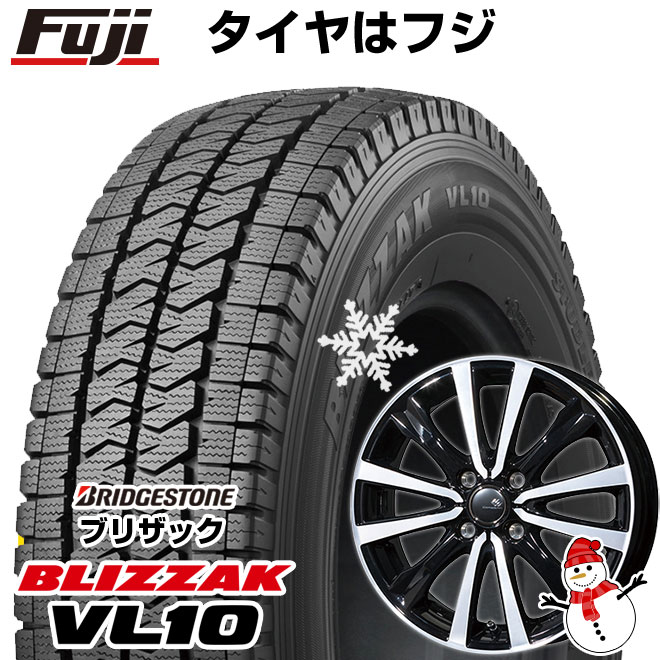 【新品 軽自動車】軽トラ 軽バン スタッドレスタイヤ ホイール4本セット 145/80R12 ブリヂストン ブリザック VL10 80/78N トピー  セレブロ WF5 12本スポーク 12インチ