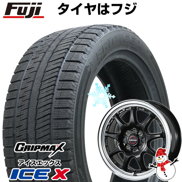 【新品 軽自動車】ハスラー デリカミニ(4WD) スタッドレスタイヤ ホイール4本セット 165/60R15 グリップマックス アイスX BSW  ブラックサイドウォール(限定2022年製) ブレスト ユーロマジック タイプSC-9 15インチ