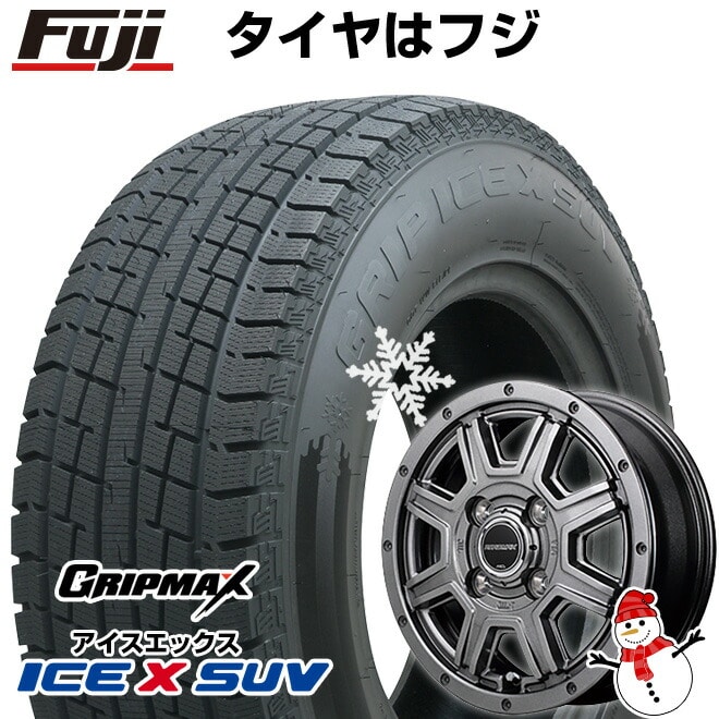 【新品 軽自動車】軽トラ 軽バン スタッドレスタイヤ ホイール4本セット 145/80R12 グリップマックス アイスX SUV BSW  ブラックサイドウォール 80/78N(限定2022年製) MID ロードマックス マッドライダー 12インチ