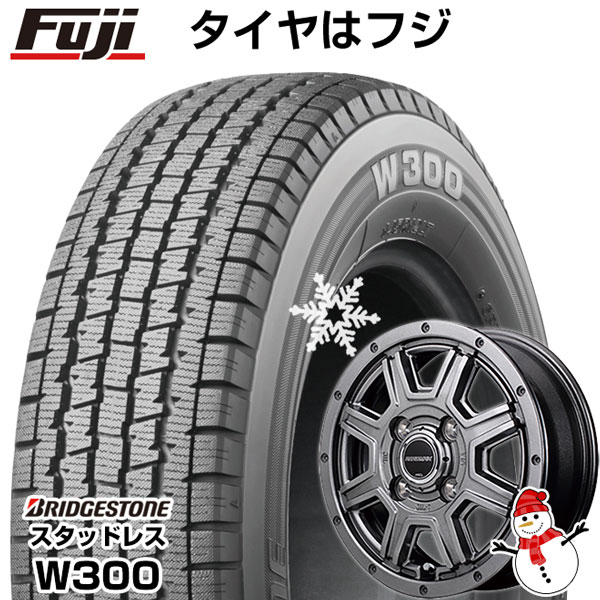 【新品 軽自動車】軽トラ 軽バン スタッドレスタイヤ ホイール4本セット 145/80R12 ブリヂストン W300 80/78N(限定) MID  ロードマックス マッドライダー 12インチ