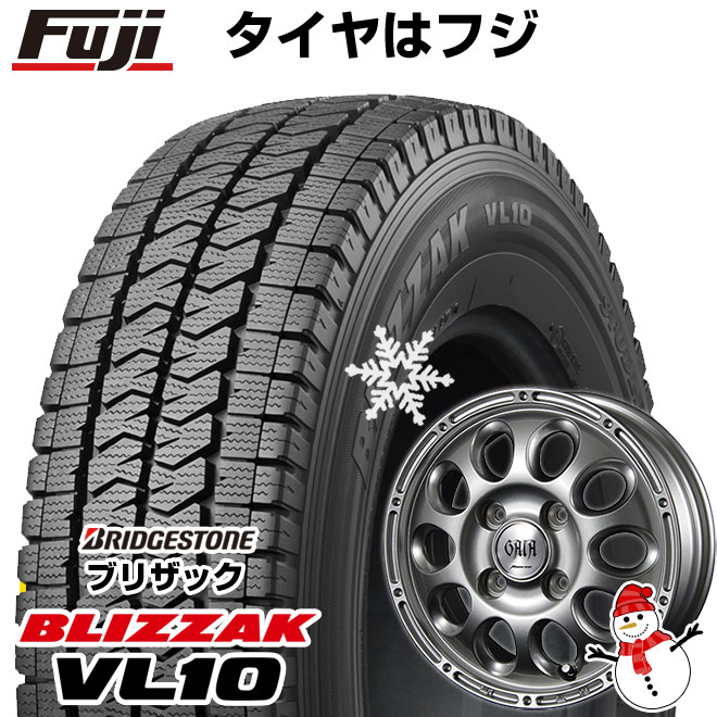 【新品 軽自動車】軽トラ 軽バン スタッドレスタイヤ ホイール4本セット 145/80R12 ブリヂストン ブリザック VL10 80/78N MID  ガイア ブリッグ スズキ キャリー専用 12インチ