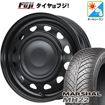 【新品 軽自動車】N-BOX タント スペーシア オールシーズンタイヤ ホイール4本セット 155/65R14 クムホ マーシャル MH22  オールシーズン(限定) ウェッズ ネオキャロ 14インチ