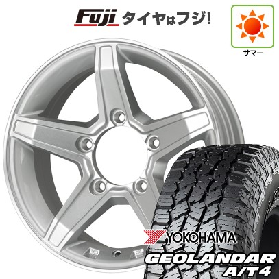 ジムニーシエラ/ジムニーノマド 夏タイヤ ホイール４本セット 215/75R15 ヨコハマ ジオランダー A/T4 G018 RBL プレミックス エステラ(シルバー/リムポリッシュ) 15インチ