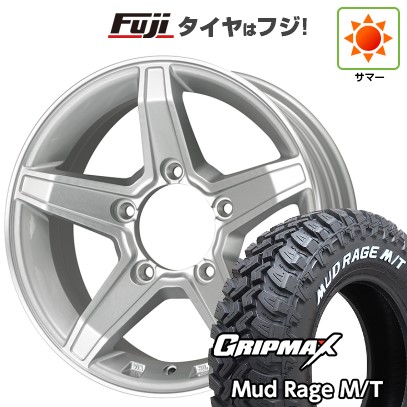 ジムニーシエラ/ジムニーノマド 夏タイヤ ホイール4本セット 195/80R15 グリップマックス マッドレイジM/T RWL(限定) プレミックス エステラ(シルバー/リムポリッシュ) 15インチ