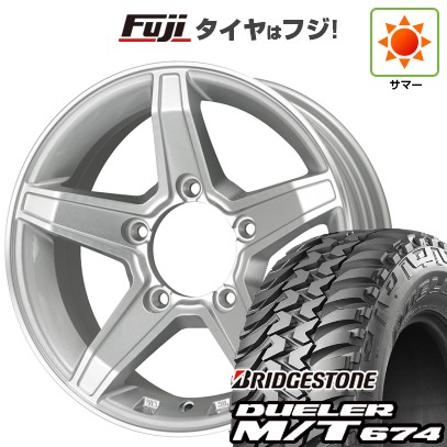 ジムニーシエラ/ジムニーノマド 夏タイヤ ホイール4本セット 215/75R15 ブリヂストン デューラー M/T674 プレミックス エステラ(シルバー/リムポリッシュ) 15インチ