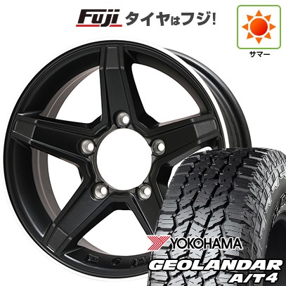ジムニーシエラ/ジムニーノマド 夏タイヤ ホイール4本セット 215/75R15 ヨコハマ ジオランダー A/T4 G018 RBL プレミックス エステラ(マットブラック/リムポリッシュ) 15インチ