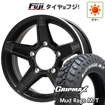 ジムニーシエラ/ジムニーノマド 夏タイヤ ホイール4本セット 195/80R15 グリップマックス マッドレイジM/T RWL(限定) プレミックス エステラ(マットブラック/リムポリッシュ) 15インチ