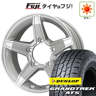 ジムニーシエラ/ジムニーノマド 夏タイヤ ホイール4本セット 195/80R15 ダンロップ グラントレック AT5 プレミックス エステラ(シルバー/リムポリッシュ) 15インチ