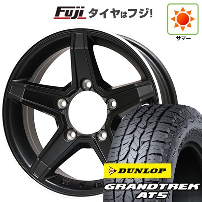 ジムニーシエラ/ジムニーノマド 夏タイヤ ホイール4本セット 195/80R15 ダンロップ グラントレック AT5 プレミックス エステラ(マットブラック/リムポリッシュ) 15インチ