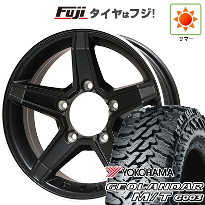 ジムニーシエラ/ジムニーノマド 夏タイヤ ホイール4本セット 215/75R15 ヨコハマ ジオランダー M/T G003 プレミックス エステラ(マットブラック/リムポリッシュ) 15インチ