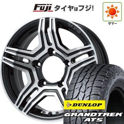 ジムニーシエラ/ジムニーノマド 夏タイヤ ホイール4本セット 215/70R16 ダンロップ グラントレック AT5 プレミックス グラバス-Jr(ブラックポリッシュ) 16インチ