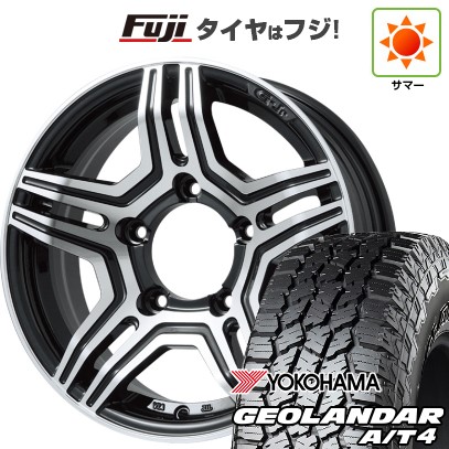 ジムニー 夏タイヤ ホイール4本セット 185/85R16 ヨコハマ ジオランダー A/T4 G018 WL/RBL プレミックス グラバス-Jr(ブラックポリッシュ) 16インチ