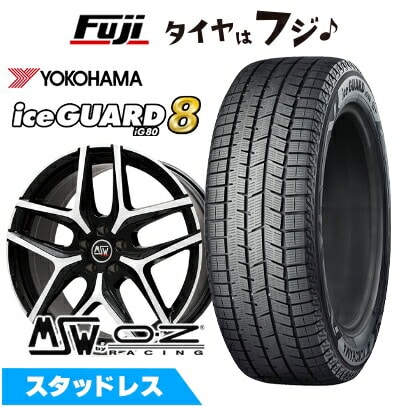 【パンク保証付き】【新品】輸入車用 BMW X3（G45） スタッドレスタイヤ ホイール4本セット 225/60R18 ヨコハマ アイスガード8 エイトIG80 MSW by OZ Racing MSW 40(グロスブラックフルポリッシュ) 8J 18インチ(送料無料)
