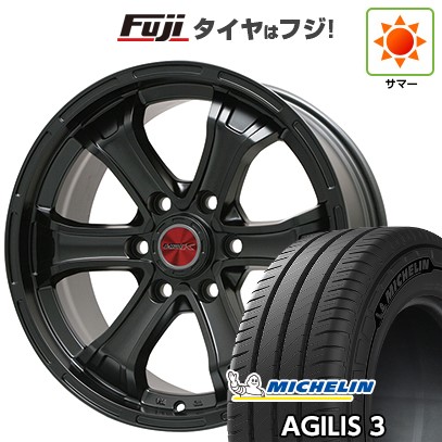 ハイエース200系 夏タイヤ ホイール4本セット 195/80R15 108/106S ミシュラン アジリス3 ビッグウエイ B-MUD K(マットブラック) 15インチ