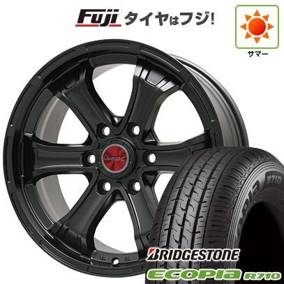 ハイエース200系 夏タイヤ ホイール4本セット 195/80R15 107/105N ブリヂストン エコピア R710 ビッグウエイ B-MUD K(マットブラック) 15インチ