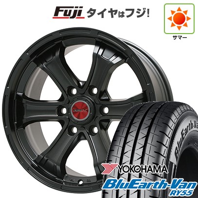 ハイエース200系 夏タイヤ ホイール4本セット 195/80R15 107/105N ヨコハマ ブルーアース Van RY55 ビッグウエイ B-MUD K(マットブラック) 15インチ