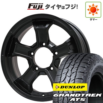 ジムニー 夏タイヤ ホイール4本セット 175/80R16 ダンロップ グラントレック AT5 ビッグウエイ B-MUD K(マットブラック) 16インチ