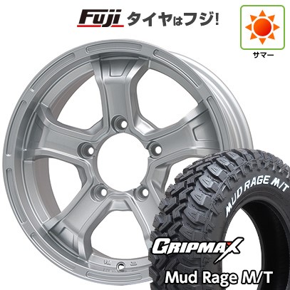 ジムニーシエラ/ジムニーノマド 夏タイヤ ホイール4本セット 195/80R15 グリップマックス マッドレイジM/T RWL(限定) ビッグウエイ B-MUD K(シルバー) 15インチ