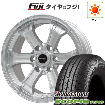 ハイエース200系 夏タイヤ ホイール4本セット 195/80R15 107/105N ブリヂストン エコピア R710 ビッグウエイ B-MUD K(シルバー) 15インチ