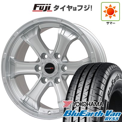 ハイエース200系 夏タイヤ ホイール4本セット 195/80R15 107/105N ヨコハマ ブルーアース Van RY55 ビッグウエイ B-MUD K(シルバー) 15インチ