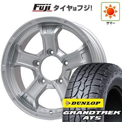 ジムニーシエラ/ジムニーノマド 夏タイヤ ホイール4本セット 195/80R15 ダンロップ グラントレック AT5 ビッグウエイ B-MUD K(シルバー) 15インチ