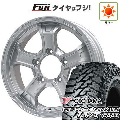 ジムニーシエラ/ジムニーノマド 夏タイヤ ホイール4本セット 195/80R15 ヨコハマ ジオランダー M/T G003 ビッグウエイ B-MUD K(シルバー) 15インチ