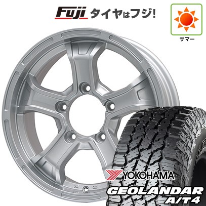 ジムニー 夏タイヤ ホイール４本セット 185/85R16 ヨコハマ ジオランダー A/T4 G018 WL/RBL ビッグウエイ B-MUD K(シルバー) 16インチ
