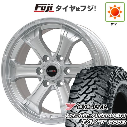 プラド/ハイラックス 夏タイヤ ホイール4本セット 265/70R17 ヨコハマ ジオランダー M/T G003 ビッグウエイ B-MUD K(シルバー) トヨタ車専用 17インチ