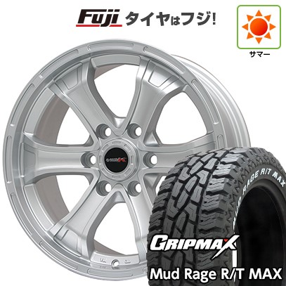 プラド/ハイラックス 夏タイヤ ホイール4本セット 265/70R17 グリップマックス マッドレイジR/T MAX RWL(限定) ビッグウエイ B-MUD K(シルバー) トヨタ車専用 17インチ