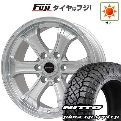 【パンク保証付き】プラド/ハイラックス 夏タイヤ ホイール4本セット 265/70R17 ニットー リッジグラップラー ビッグウエイ B-MUD K(シルバー) トヨタ車専用 17インチ