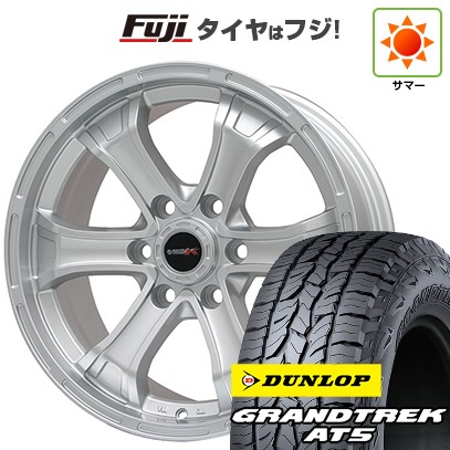 プラド/ハイラックス/トライトン 夏タイヤ ホイール4本セット 265/60R18 ダンロップ グラントレック AT5 ビッグウエイ B-MUD K(シルバー) トヨタ車専用 18インチ