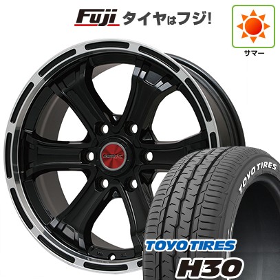 ハイエース200系 夏タイヤ ホイール4本セット 195/80R15 107/105N トーヨー H30 ビッグウエイ B-MUD K(グロスブラックリムポリッシュ) 15インチ