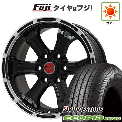ハイエース200系 夏タイヤ ホイール4本セット 195/80R15 107/105N ブリヂストン エコピア R710 ビッグウエイ B-MUD K(グロスブラックリムポリッシュ) 15インチ