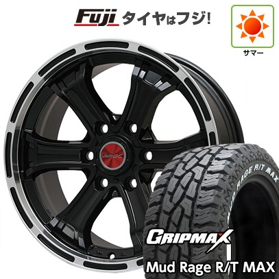 プラド/ハイラックス 夏タイヤ ホイール4本セット 265/70R17 グリップマックス マッドレイジR/T MAX RWL(限定) ビッグウエイ B-MUD K(グロスブラックリムポリッシュトヨタ用 17インチ