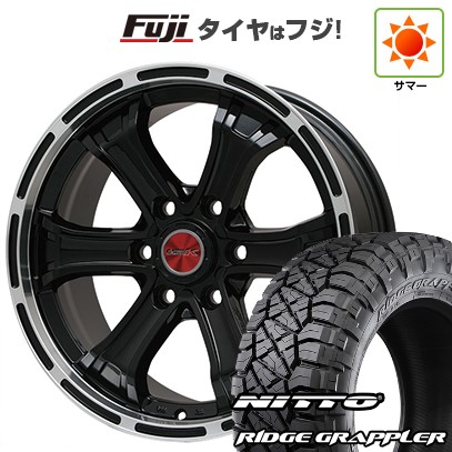 【パンク保証付き】プラド/ハイラックス/トライトン(GSR) 夏タイヤ ホイール4本セット 265/65R17 ニットー リッジグラップラー ビッグウエイ B-MUD K(グロスブラックリムポリッシュトヨタ用 17インチ