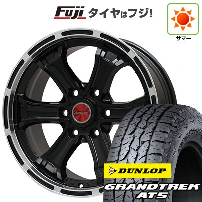 プラド/ハイラックス/トライトン 夏タイヤ ホイール4本セット 265/60R18 ダンロップ グラントレック AT5 ビッグウエイ B-MUD K(グロスブラックリムポリッシュトヨタ用 18インチ