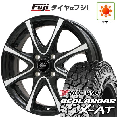 【新品 軽自動車】N-BOX タント スペーシア 夏タイヤ ホイール4本セット 155/65R14 ヨコハマ ジオランダー X-AT G016 プレミックス アマルフィV Jr(ブラックポリッシュ) 14インチ