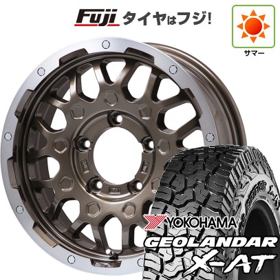 【新品】ジムニーシエラ 夏タイヤ ホイール4本セット 215/70R16 ヨコハマ ジオランダー X-AT G016 レアマイスター LMG MS-9W ブロンズリムポリッシュ 16インチ